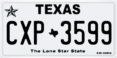 TX license plate CXP3599