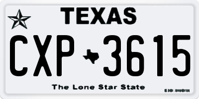 TX license plate CXP3615