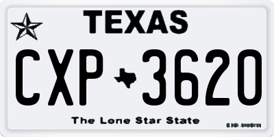 TX license plate CXP3620