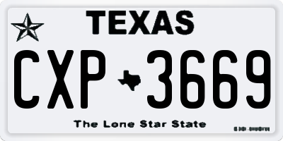 TX license plate CXP3669