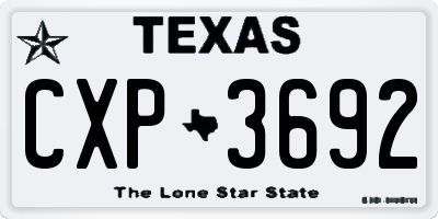 TX license plate CXP3692