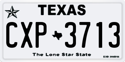 TX license plate CXP3713