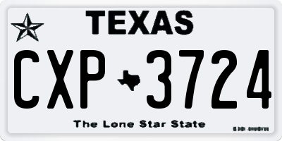 TX license plate CXP3724