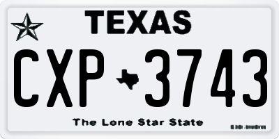 TX license plate CXP3743
