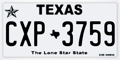 TX license plate CXP3759
