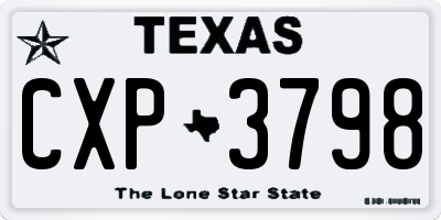 TX license plate CXP3798