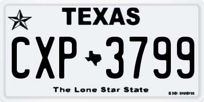 TX license plate CXP3799