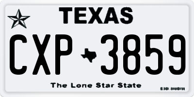 TX license plate CXP3859