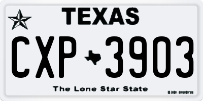 TX license plate CXP3903