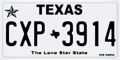 TX license plate CXP3914