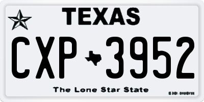 TX license plate CXP3952