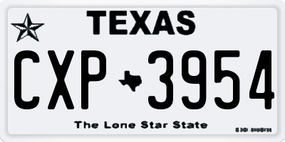 TX license plate CXP3954