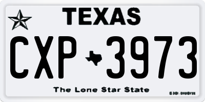 TX license plate CXP3973