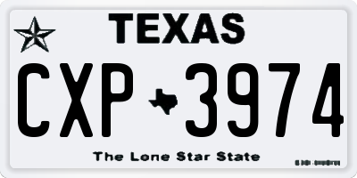 TX license plate CXP3974