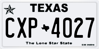 TX license plate CXP4027