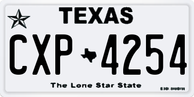 TX license plate CXP4254