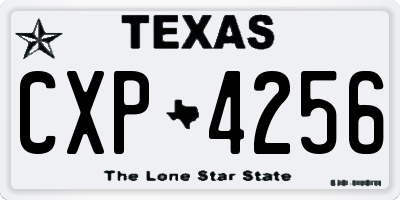 TX license plate CXP4256