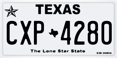TX license plate CXP4280