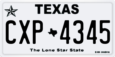 TX license plate CXP4345