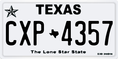 TX license plate CXP4357
