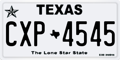 TX license plate CXP4545