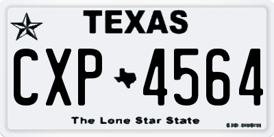 TX license plate CXP4564