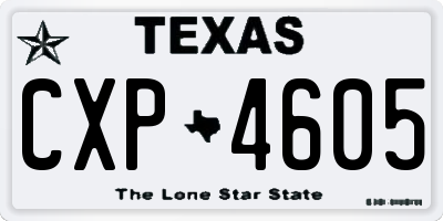 TX license plate CXP4605