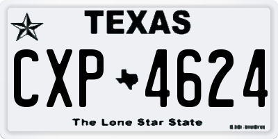 TX license plate CXP4624