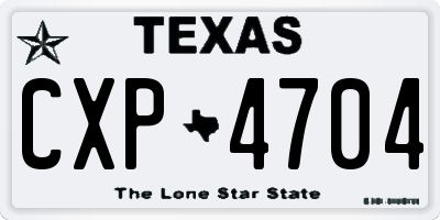 TX license plate CXP4704