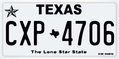 TX license plate CXP4706