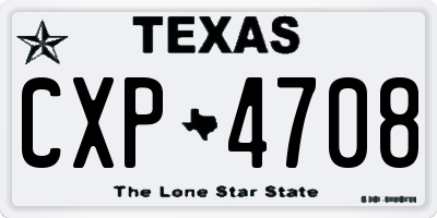 TX license plate CXP4708