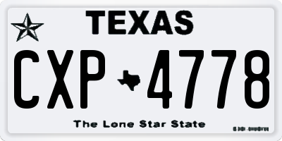 TX license plate CXP4778