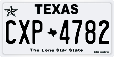 TX license plate CXP4782