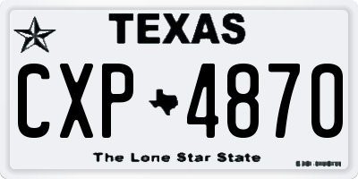TX license plate CXP4870