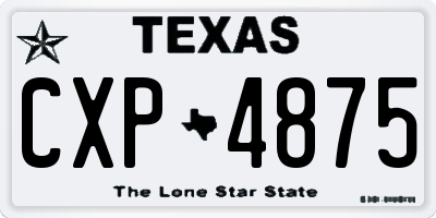 TX license plate CXP4875