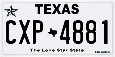 TX license plate CXP4881