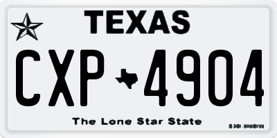 TX license plate CXP4904