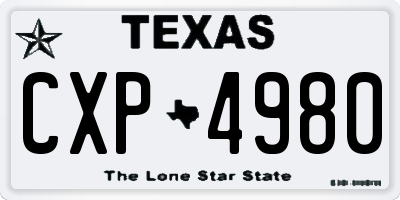 TX license plate CXP4980