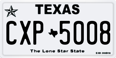 TX license plate CXP5008