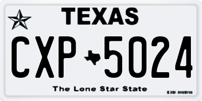 TX license plate CXP5024