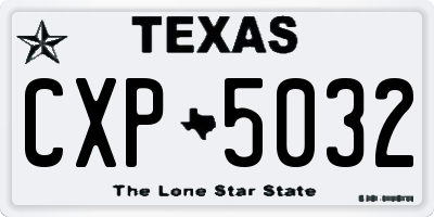 TX license plate CXP5032