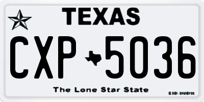 TX license plate CXP5036
