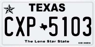 TX license plate CXP5103