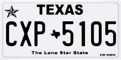 TX license plate CXP5105