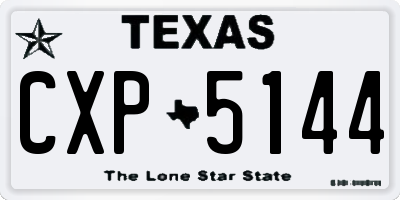 TX license plate CXP5144