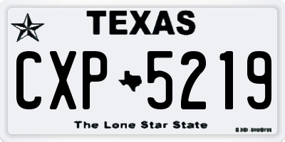 TX license plate CXP5219