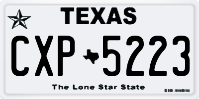 TX license plate CXP5223