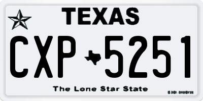 TX license plate CXP5251