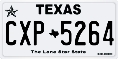 TX license plate CXP5264