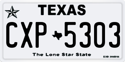 TX license plate CXP5303